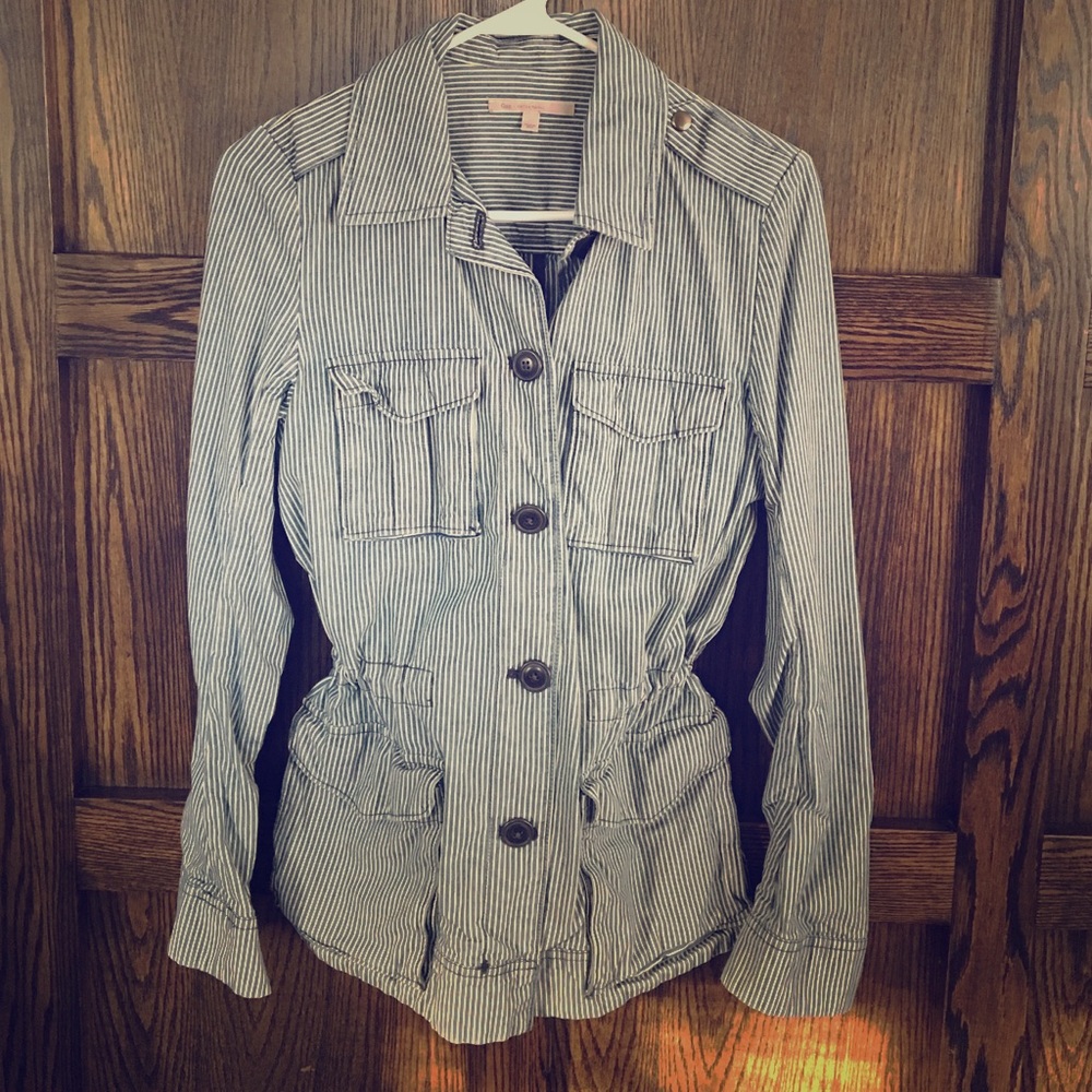 Gap Twill Striped Denim cinched Jacket xs